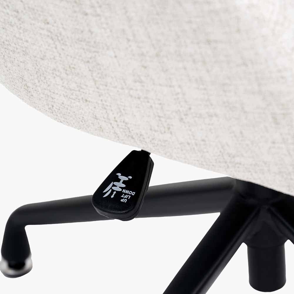 Rosolini Pebble Linen Mix and Black Metal Swivel Rise and Fall Chair.