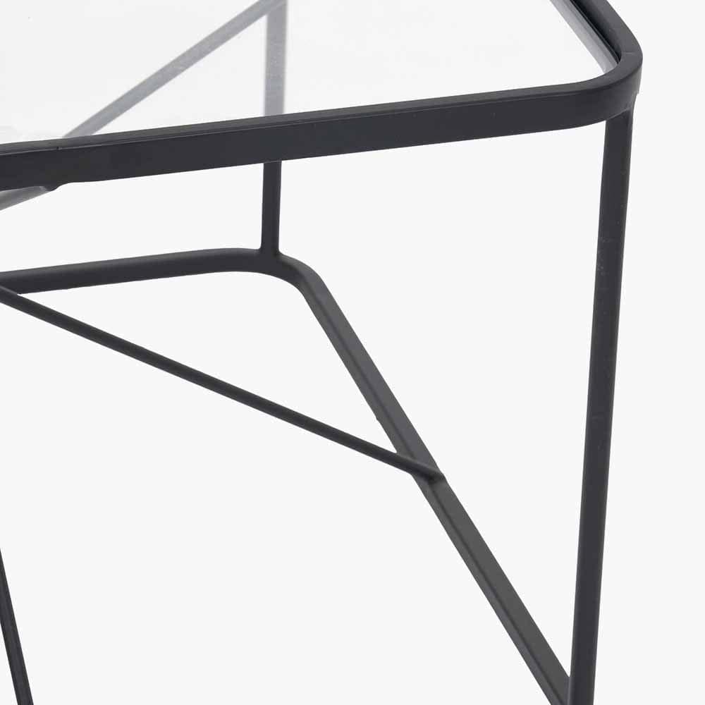 Roxy Glass and Black Metal Coffee Table.