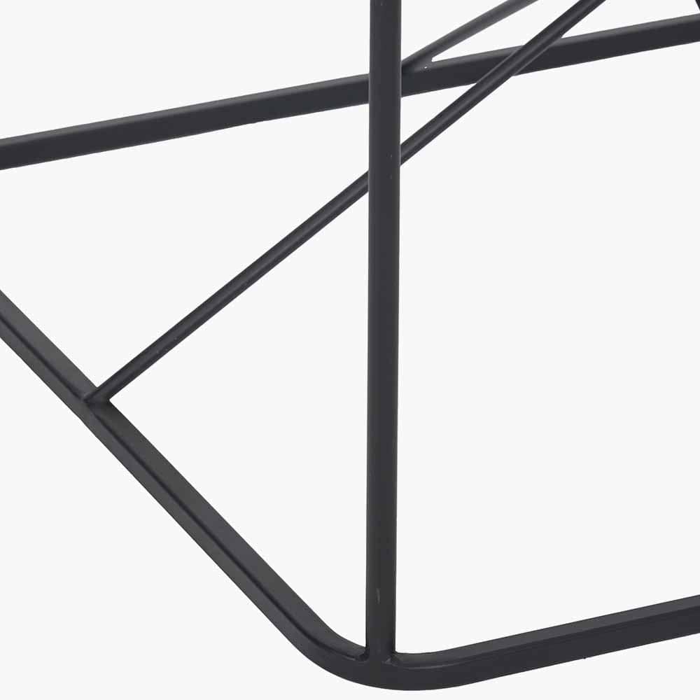 Roxy Glass and Black Metal Coffee Table.