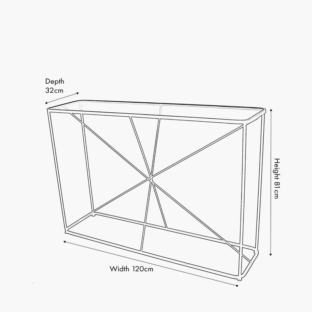 Pacific Lifestyle Living Roxy Glass and Black Metal Console Table House of Isabella UK