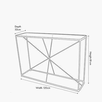 Pacific Lifestyle Living Roxy Glass and Black Metal Console Table House of Isabella UK