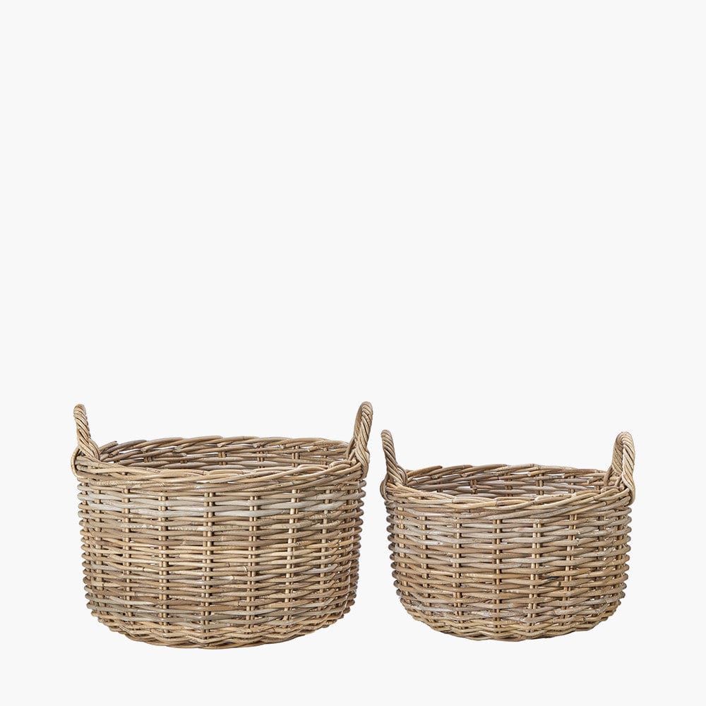 S/2 Grey Kubu Log Baskets.