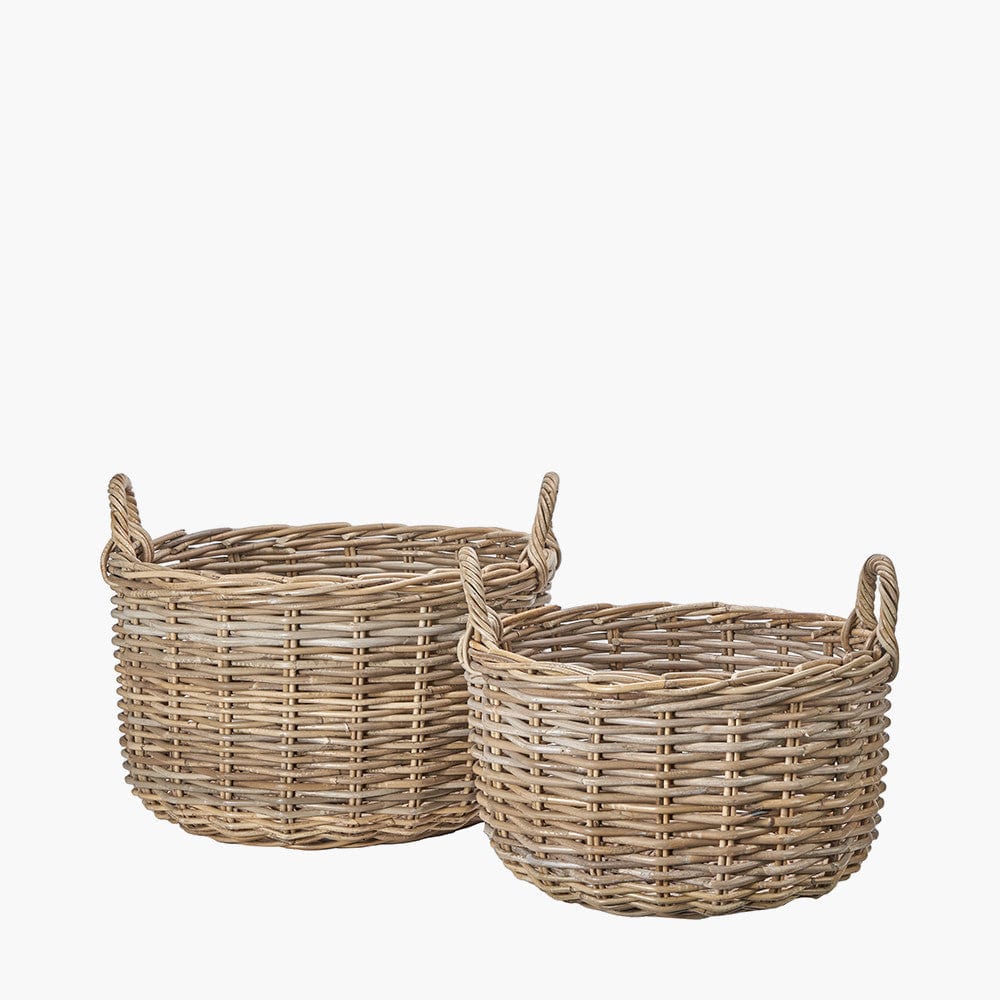 S/2 Grey Kubu Log Baskets.