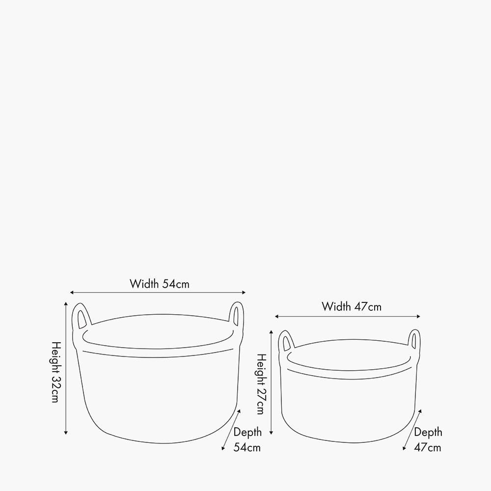 S/2 Grey Kubu Log Baskets.