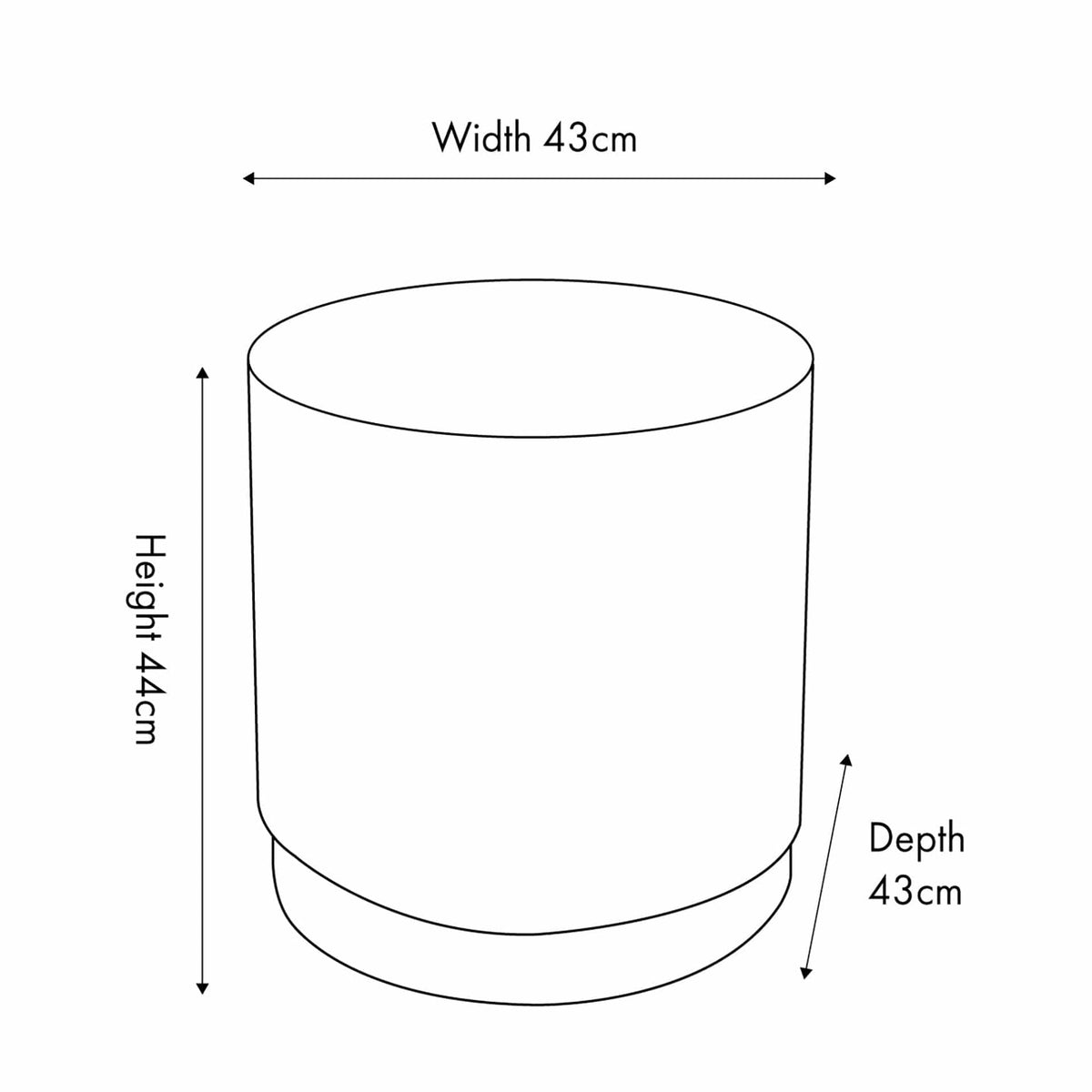 Sassari Bouclé Fabric Cylinder Pouffe.