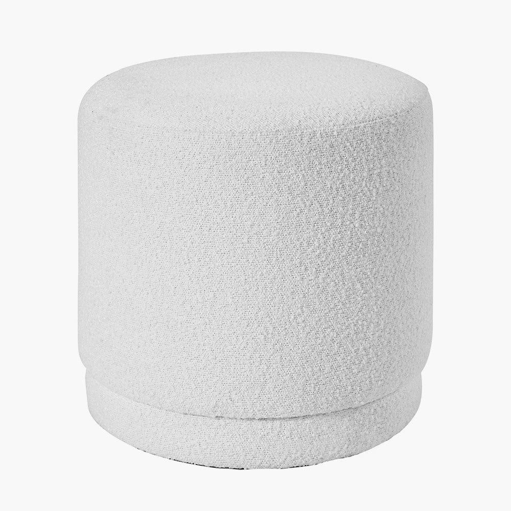 Sassari Bouclé Fabric Cylinder Pouffe.