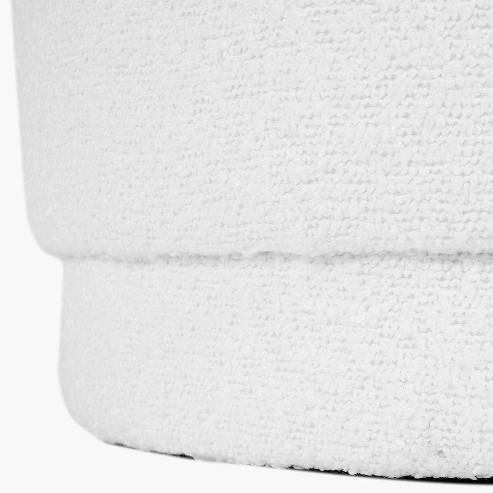 Sassari Bouclé Fabric Cylinder Pouffe.