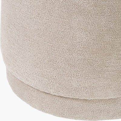 Pacific Lifestyle Living Sassari Taupe Teddy Fabric Cylinder Pouffe House of Isabella UK