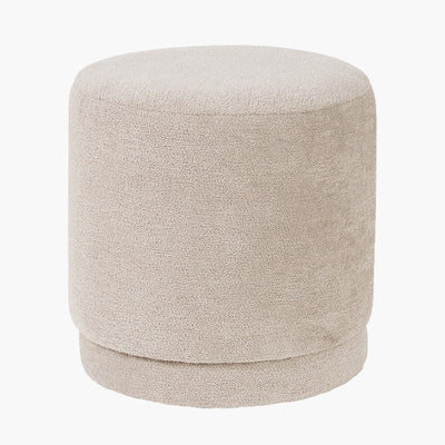 Pacific Lifestyle Living Sassari Taupe Teddy Fabric Cylinder Pouffe House of Isabella UK