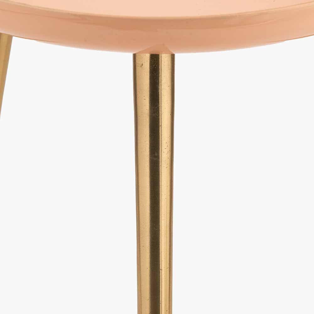 Pacific Lifestyle Living Seline Apricot Enamel and Gold Metal Side Table House of Isabella UK