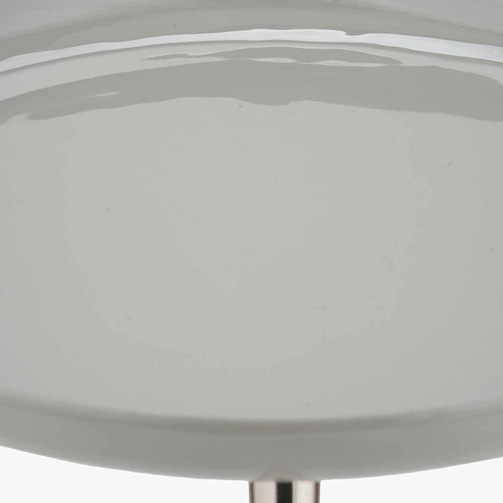 Seline Grey Enamel and Silver Metal Side Table.