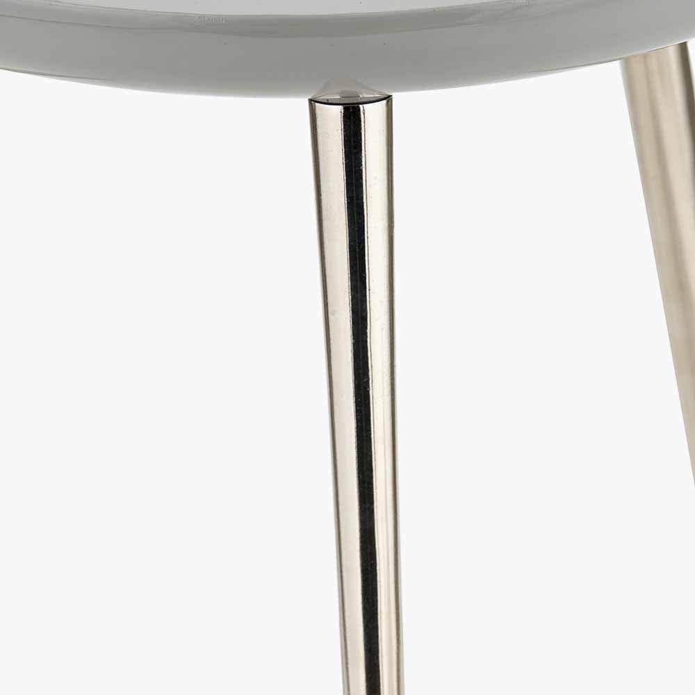 Pacific Lifestyle Living Seline Grey Enamel and Silver Metal Side Table House of Isabella UK