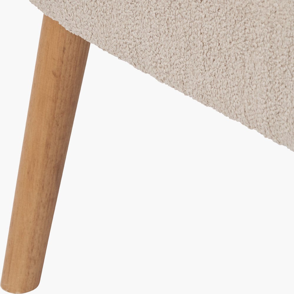 Sennori Taupe Teddy Fabric and Rubber Wood Occasional Chair.