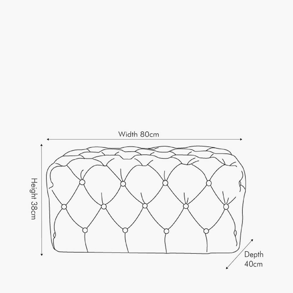 Seraphina Sapphire Blue Velvet Buttoned Rectangular Ottoman.