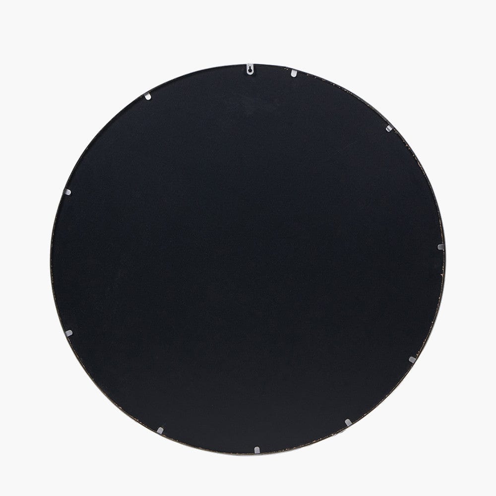 Silver Metal 16 Pane Round Wall Mirror.