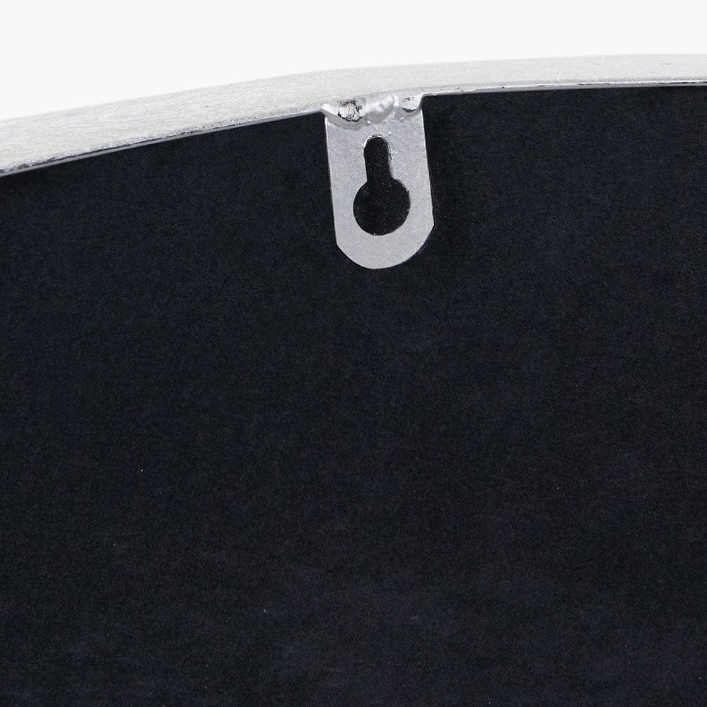 Silver Metal 16 Pane Round Wall Mirror.