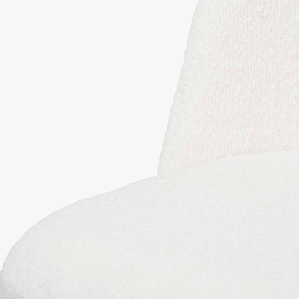 Turi Bouclé Fabric and Black Metal Bar Stool.