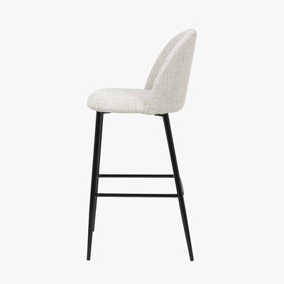 Pacific Lifestyle Living Turi Pebble Linen Mix and Black Metal Bar Stool House of Isabella UK