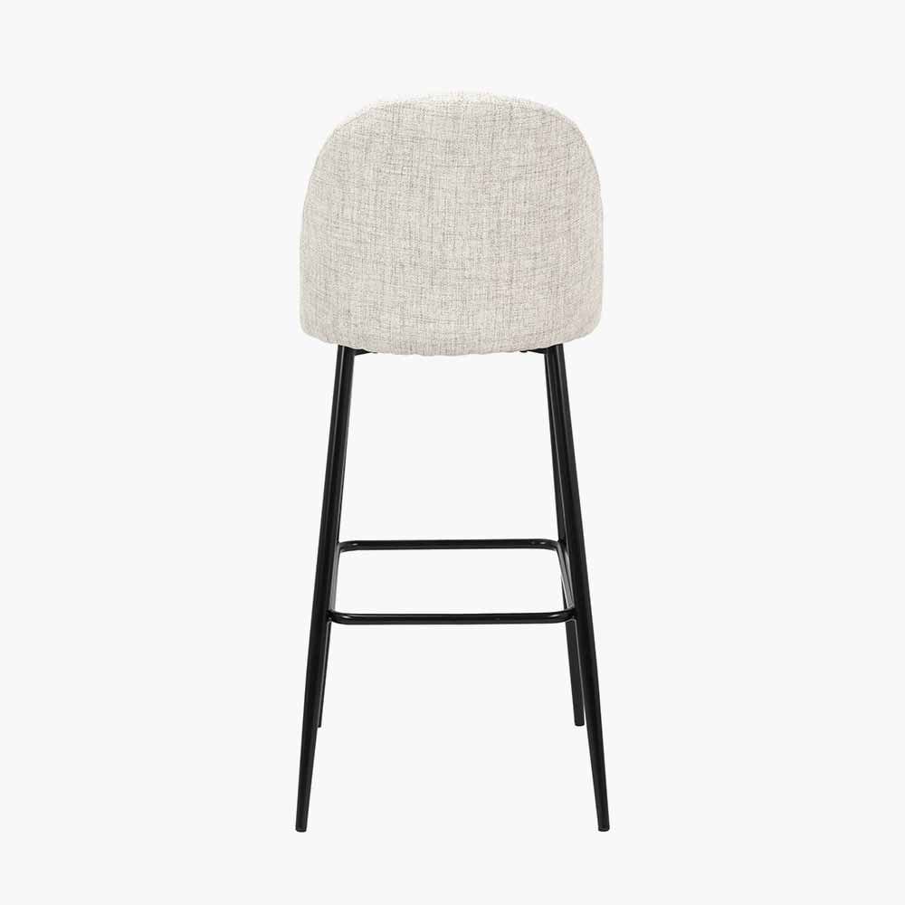 Pacific Lifestyle Living Turi Pebble Linen Mix and Black Metal Bar Stool House of Isabella UK