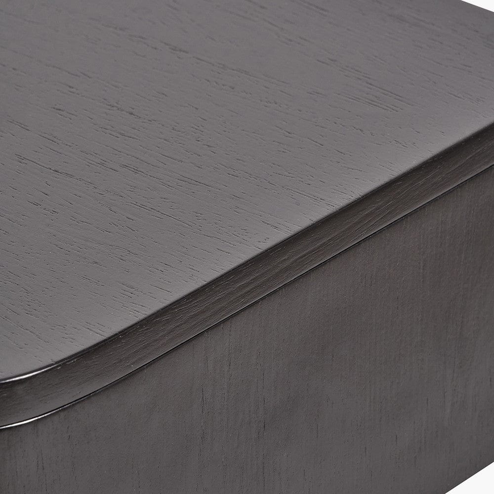 Ukiah Black Ash Veneer and Black Metal 1 Drawer Unit.