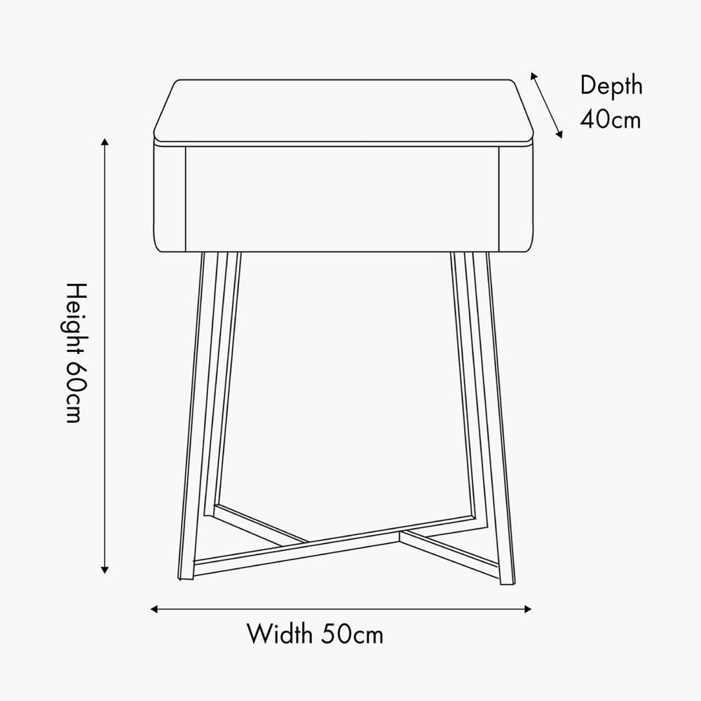 Ukiah Black Ash Veneer and Black Metal 1 Drawer Unit.
