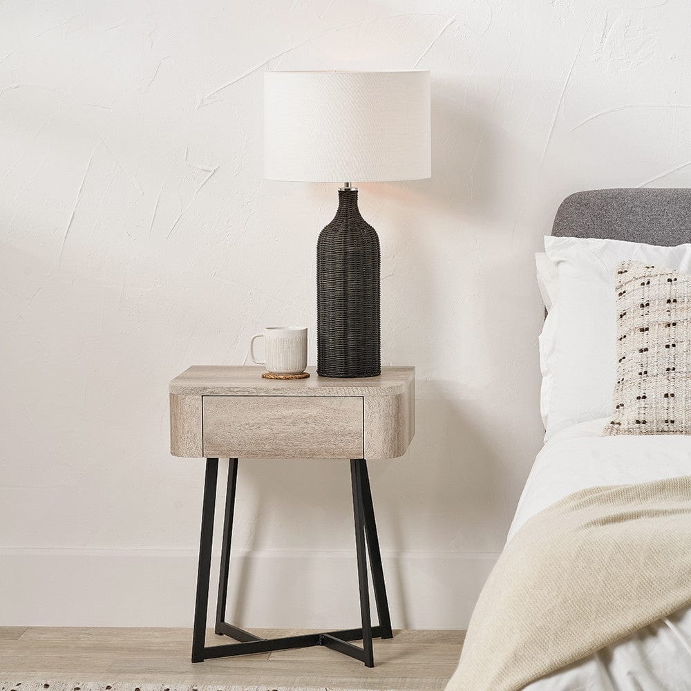 Ukiah Grey Oak Veneer 1 Drawer Unit.