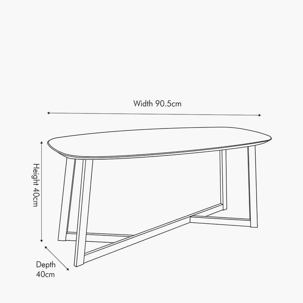 Pacific Lifestyle Living Ukiah Grey Oak Veneer & Black Metal Coffee Table House of Isabella UK