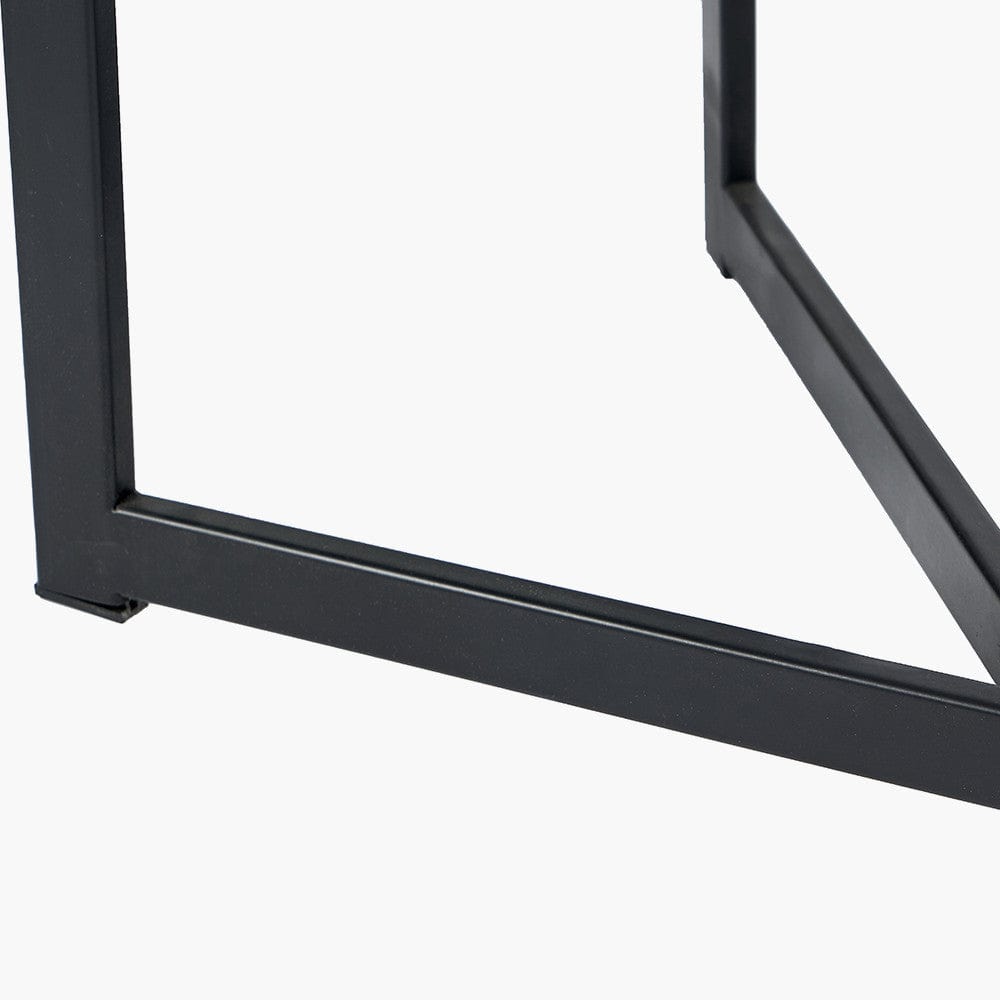 Ukiah Grey Oak Veneer & Black Metal Coffee Table.