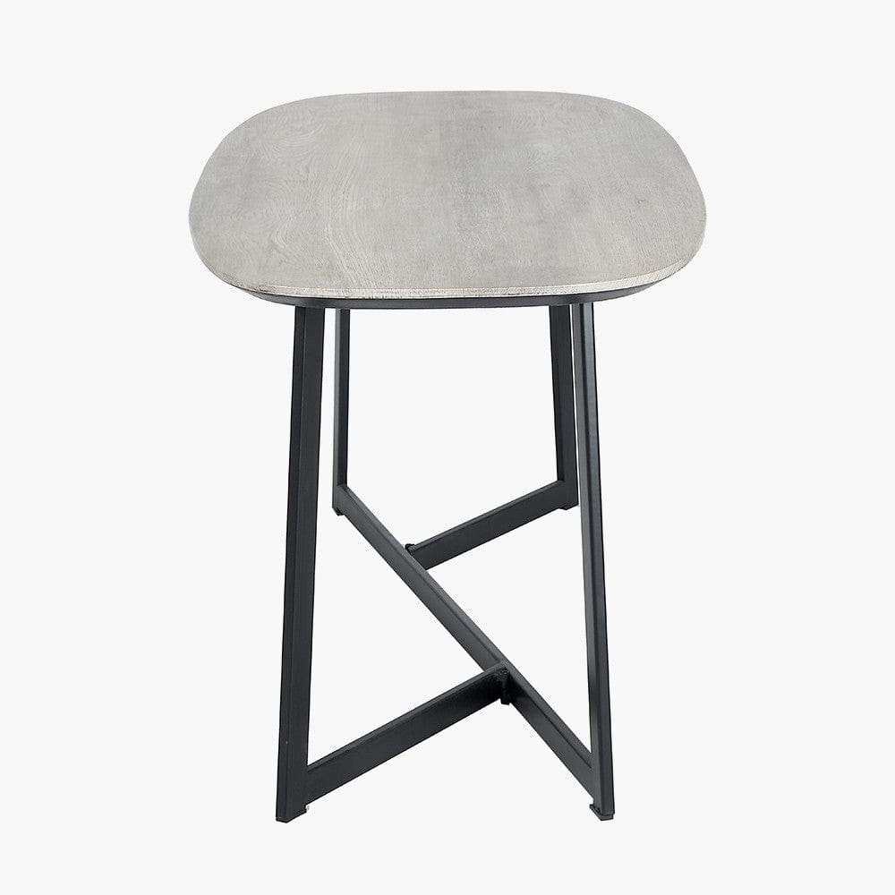 Ukiah Grey Oak Veneer & Black Metal Coffee Table.