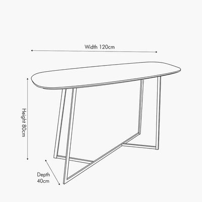 Pacific Lifestyle Living Ukiah Grey Oak Veneer & Black Metal Console Table House of Isabella UK