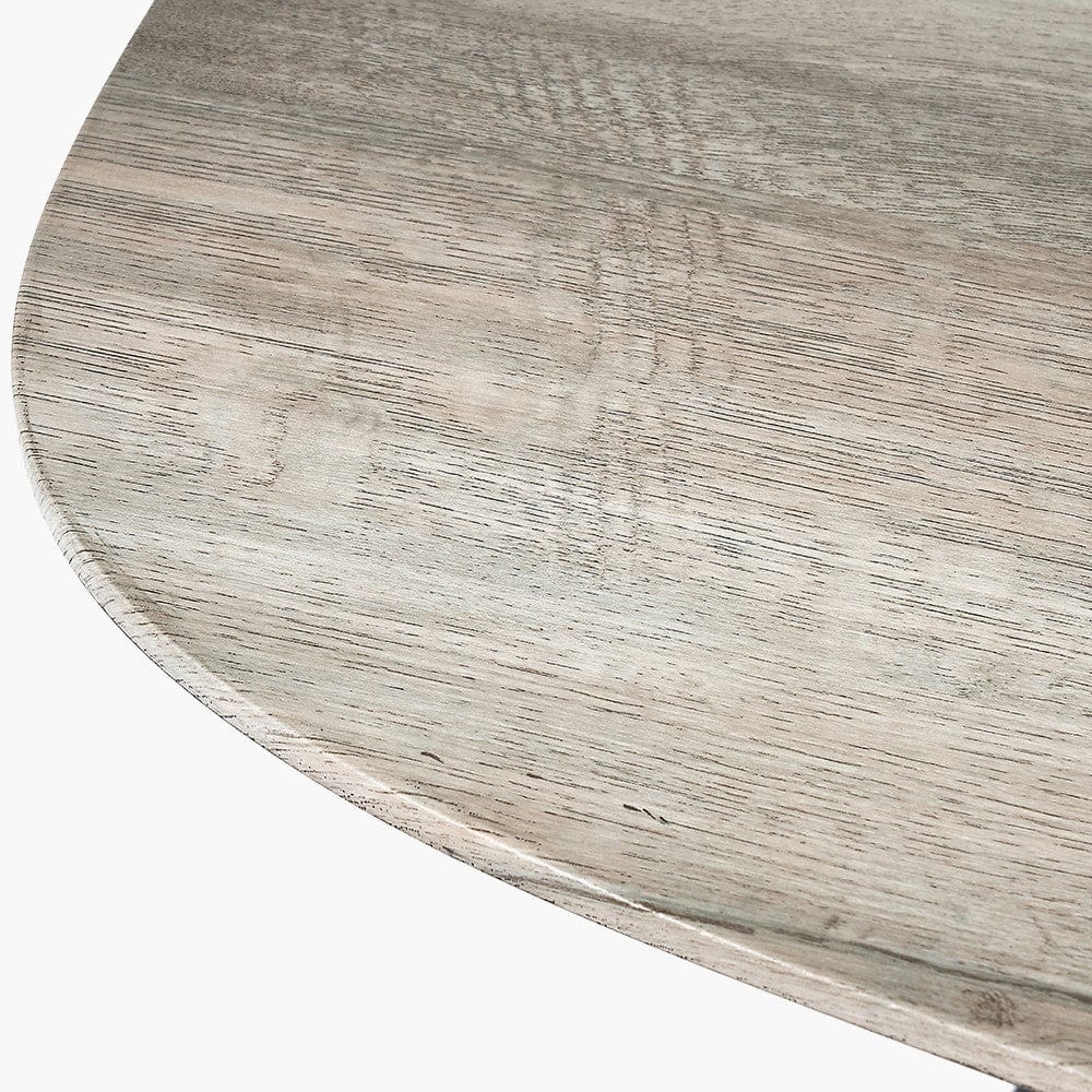 Ukiah Grey Oak Veneer & Black Metal Console Table.