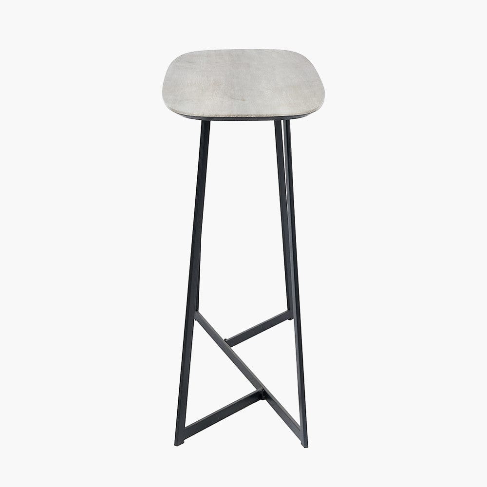 Ukiah Grey Oak Veneer & Black Metal Console Table.