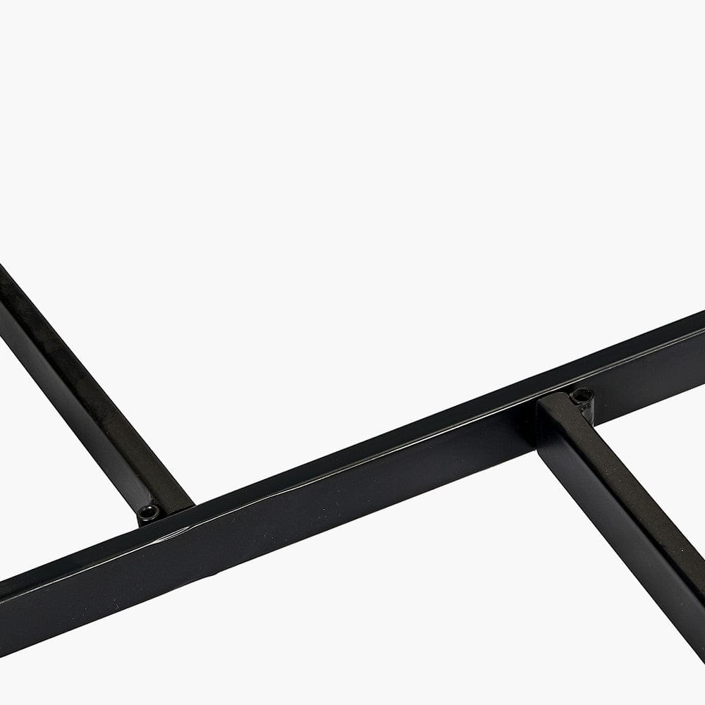 Ukiah Grey Oak Veneer & Black Metal Side Table.