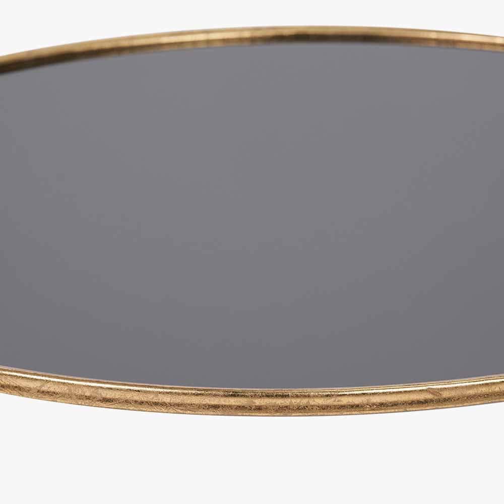 Veneziano Antique Gold Metal and Black Glass Coffee Table.