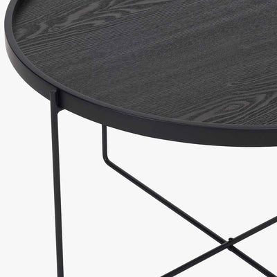 Pacific Lifestyle Living Voss Black Wood Veneer and Black Metal Coffee Table House of Isabella UK