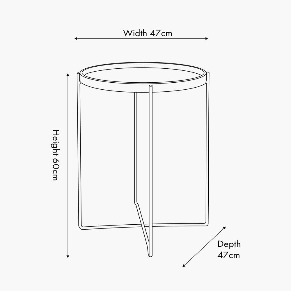 Voss Black Wood Veneer and Black Metal Side Table.