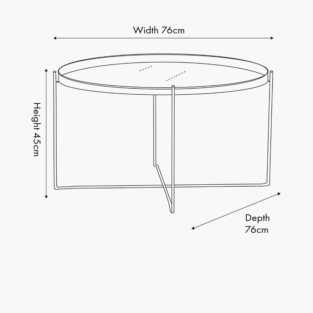 Voss Mirrored Glass and Black Wood Veneer Coffee Table.