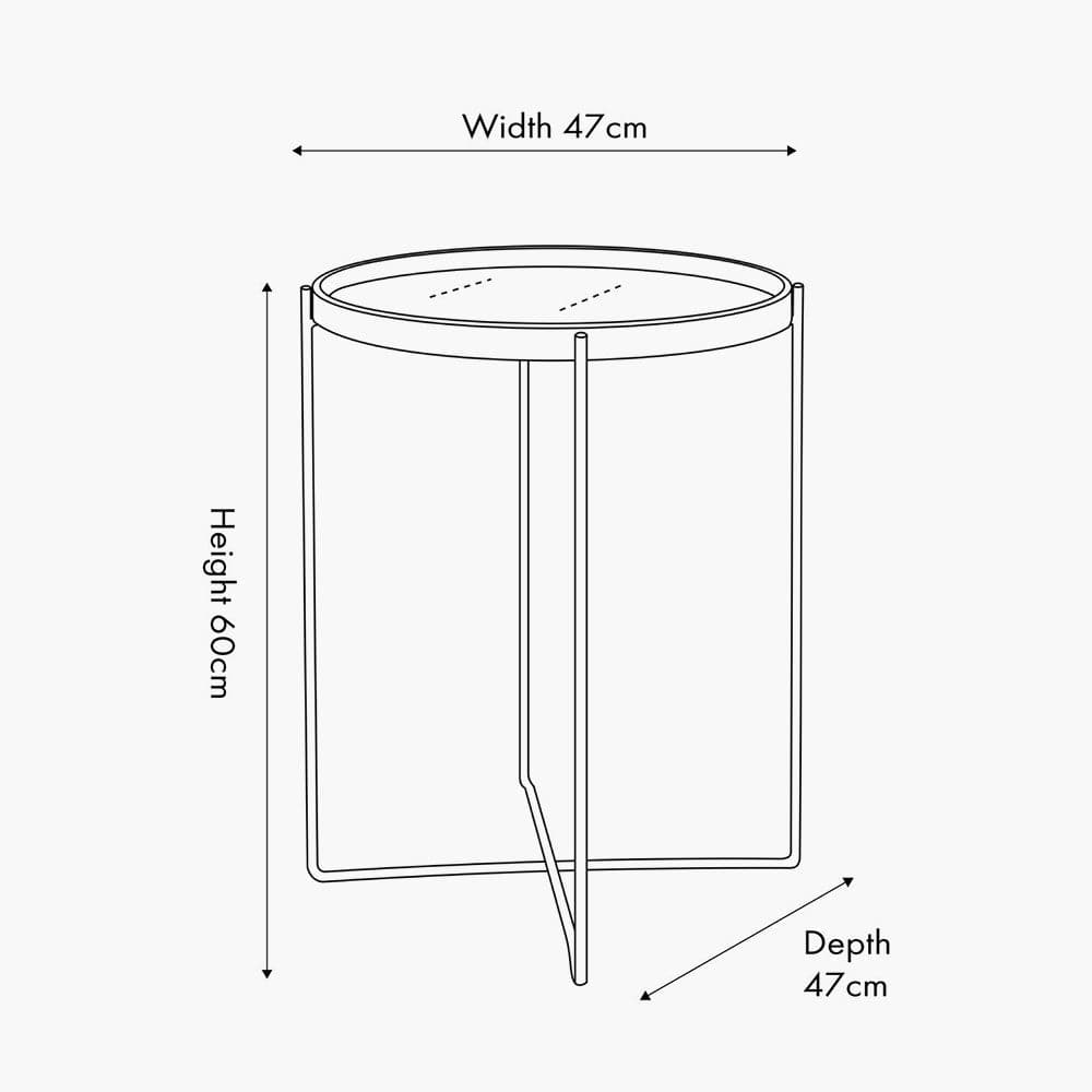 Pacific Lifestyle Living Voss Mirrored Glass and Black Wood Veneer Side Table House of Isabella UK