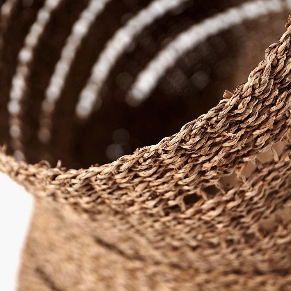 Woven Natural Seagrass S/3 Round Baskets.
