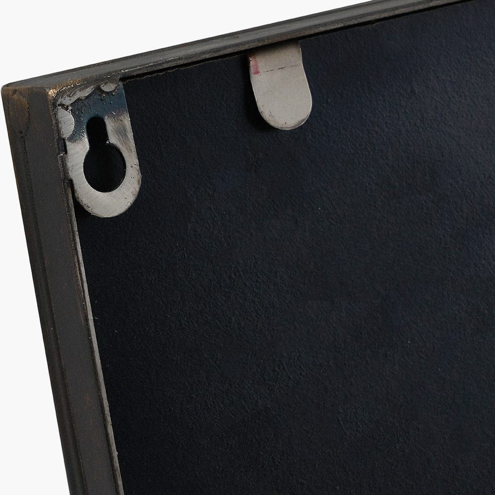 Antique Bronze Metal Rectangular Wall Mirror.