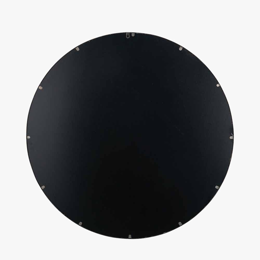 Antique Bronze Metal Round Wall Mirror Large.