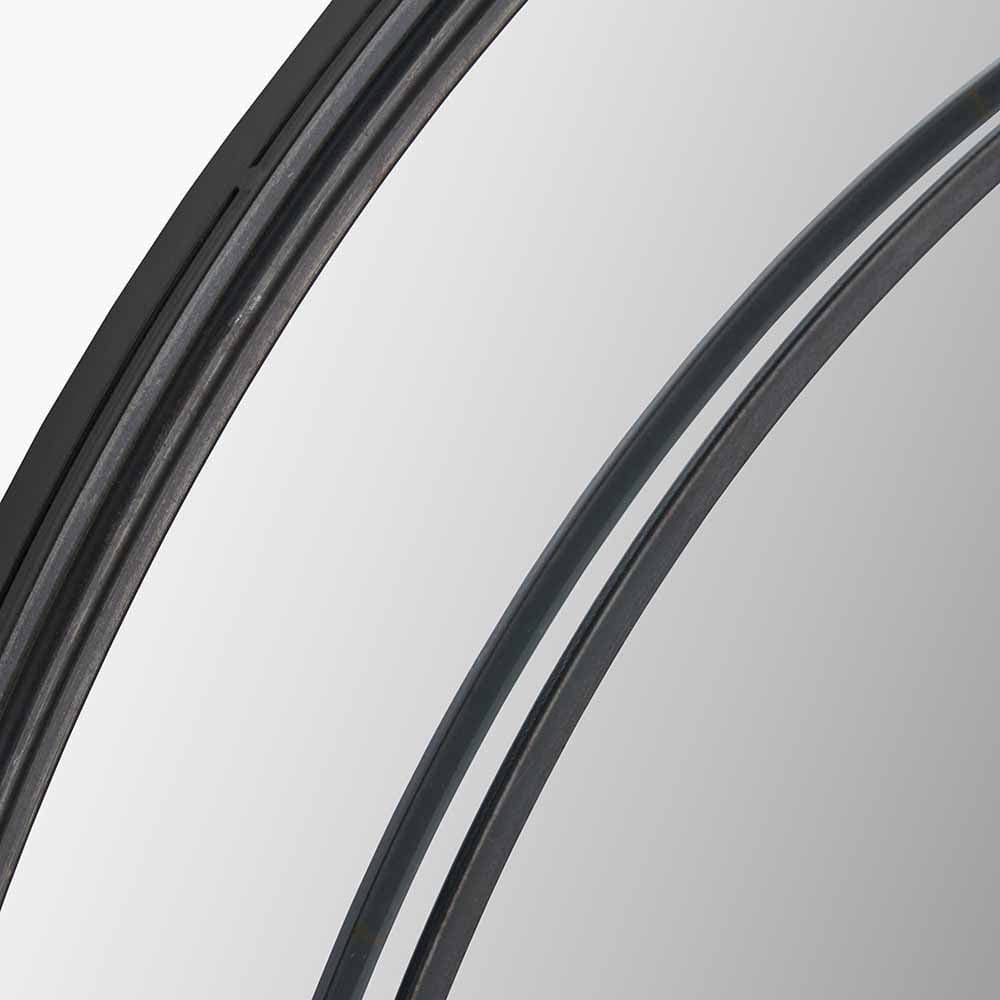 Antique Bronze Metal Round Wall Mirror Large.