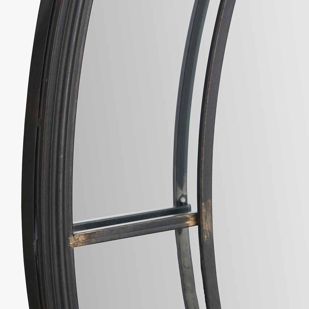 Antique Bronze Metal Round Wall Mirror Large.