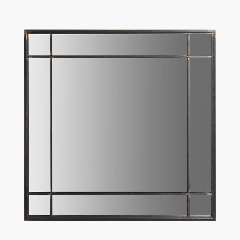 Antique Bronze Metal Square Wall Mirror.