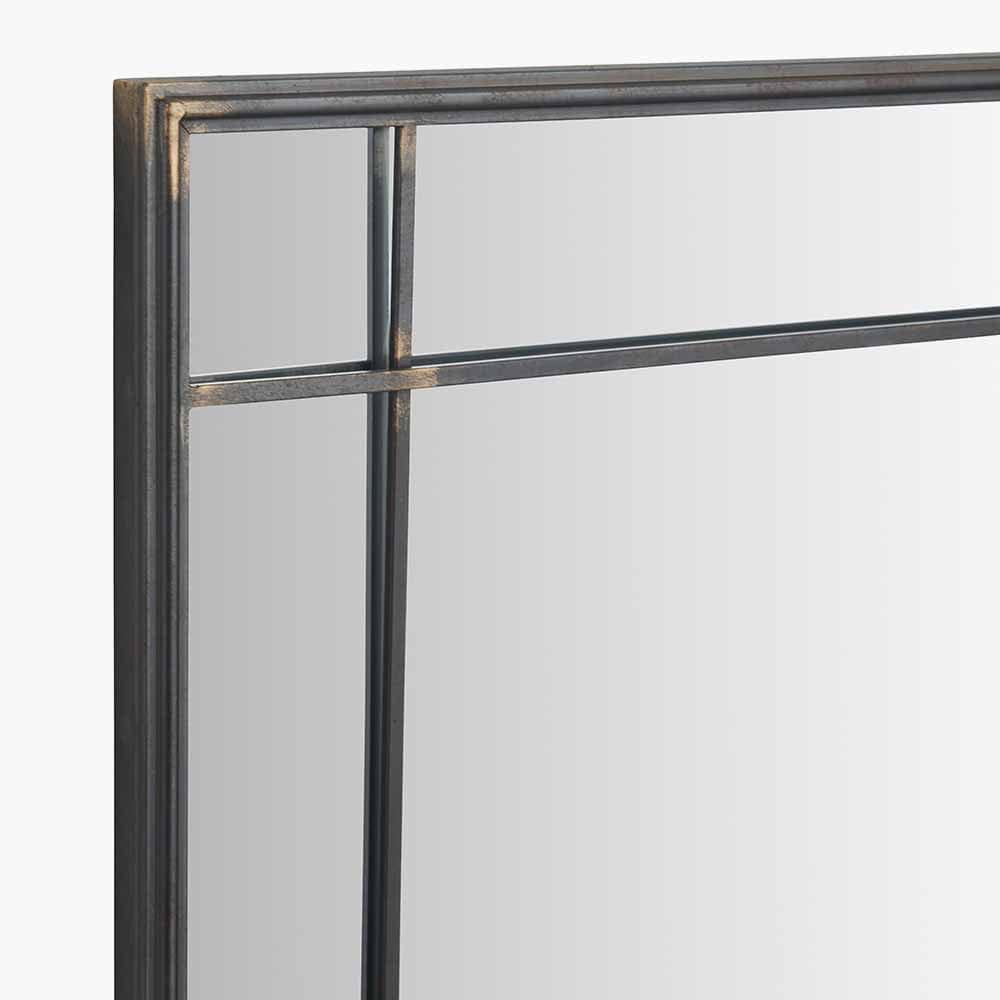 Antique Bronze Metal Square Wall Mirror.