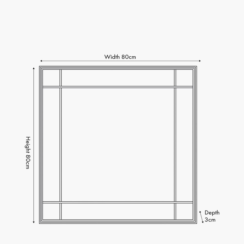 Antique Bronze Metal Square Wall Mirror.