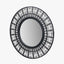 Black Bamboo Frame Round Wall Mirror.