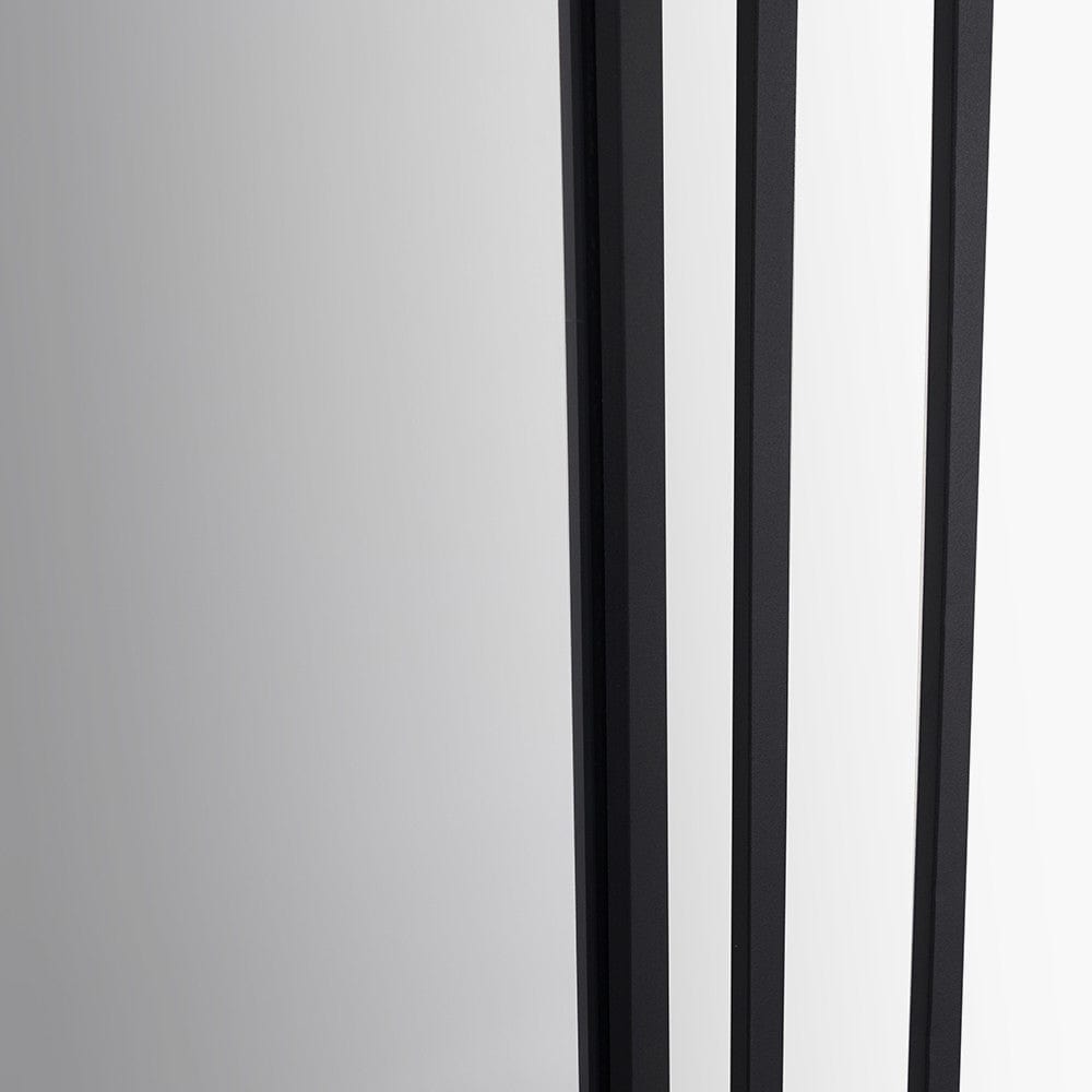 Black Metal Art Deco Rectangular Wall Mirror.