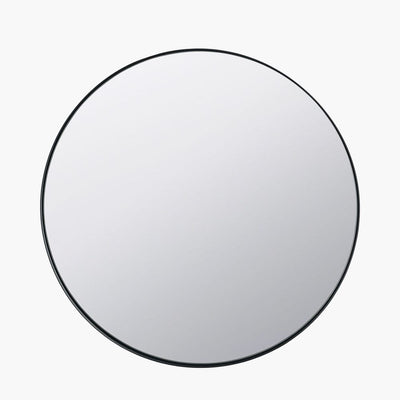 Pacific Lifestyle Mirrors Black Metal Slim Frame Round Wall Mirror Medium House of Isabella UK