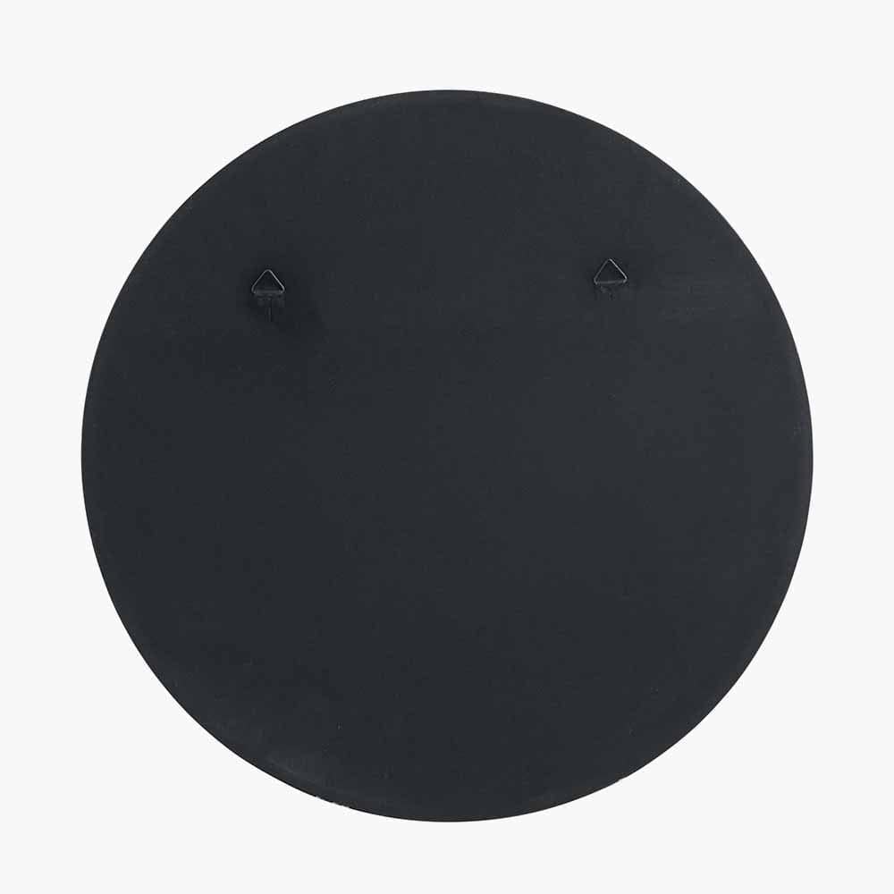 Black Metal Slim Frame Round Wall Mirror Medium.